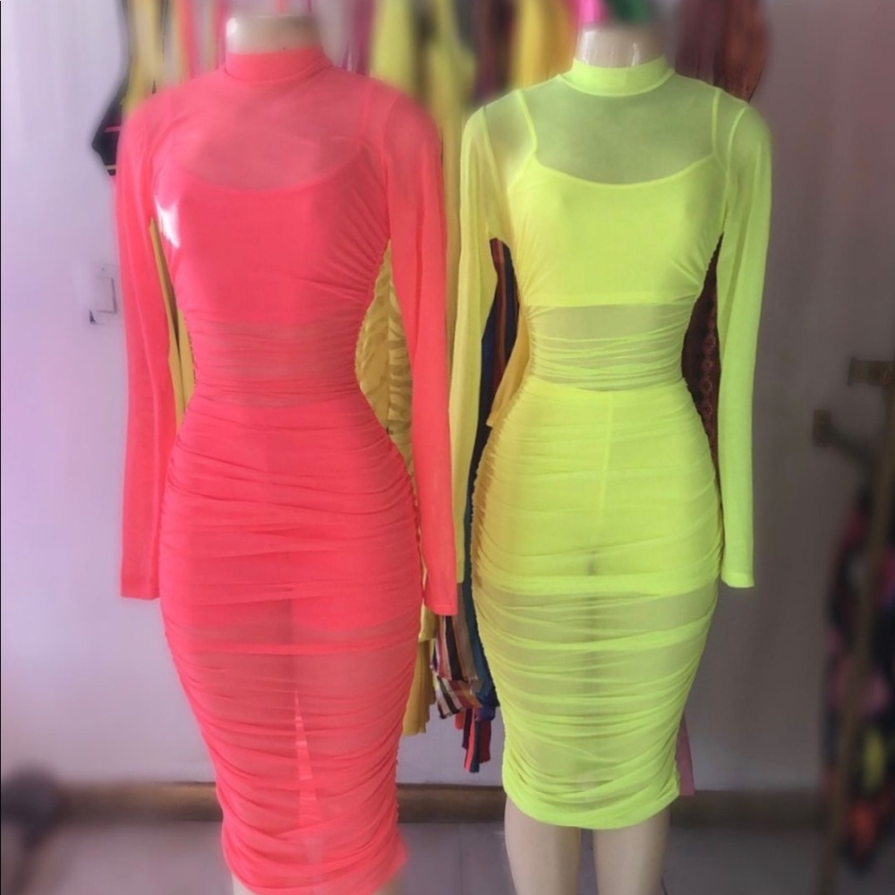 Mesh three piece dress